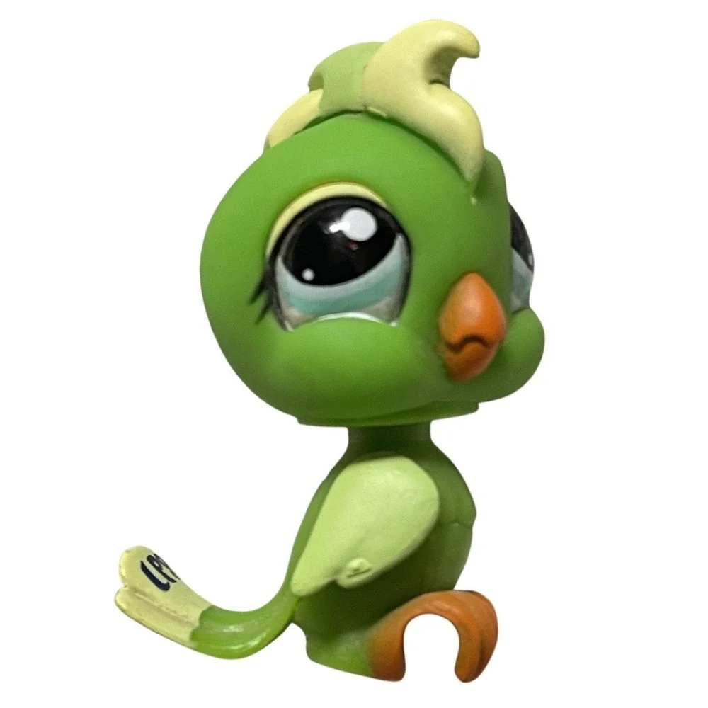 COCKATOO #1369 - Authentic Littlest Pet Shop - Hasbro LPS Green Yellow Bird‎